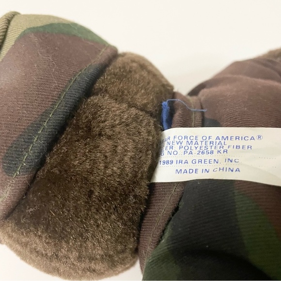 Vintage 1989 US  Bear Forces of America Plush Air Force Bear 11" Dark Brown Camo - Picture 13 of 16